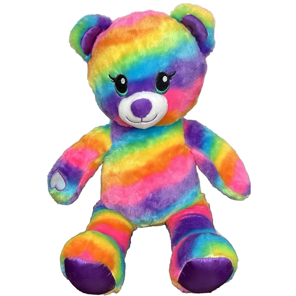 Build A Bear Rainbow Friends Ombre Striped Teddy Bear 16" Plush 025971 2019